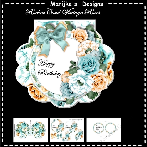 Rocker Card Vintage Roses