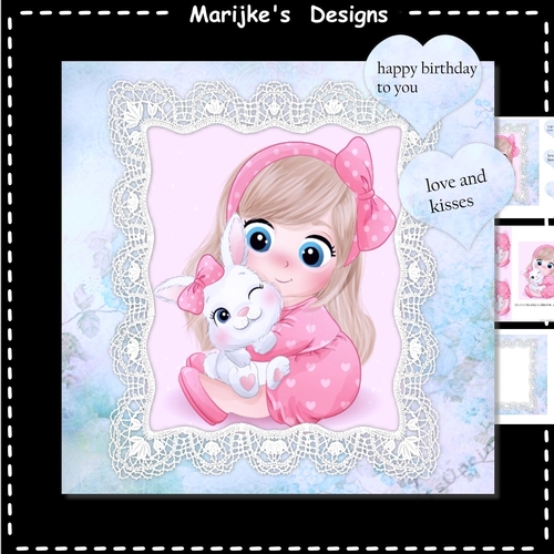 Cute Girl Bunny Mini Kit 7x7