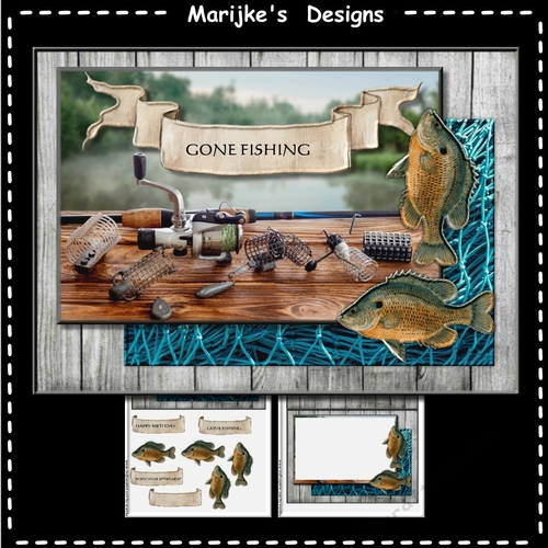 Gone Fishing Male Card Mini Kit