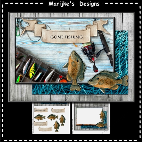 Gone Fishing Male Card Mini Kit DESIGN NR. 2