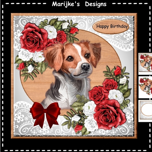 Cute Puppy And Roses Mini Kit