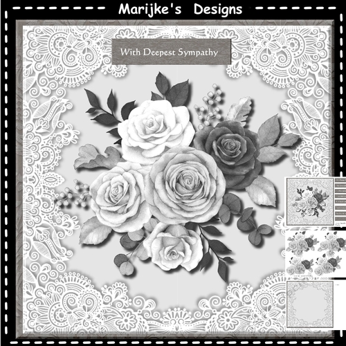 Sympathy Vintage Roses   & Lace  mini Kit