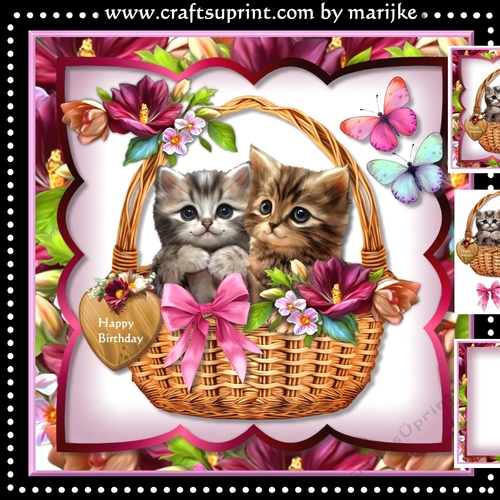 Kittens In basket Mini Kit