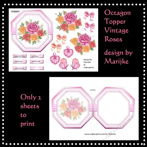 Octagon Vintage Roses Mini Kit
