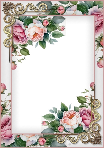 A4 Vintage Roses 1