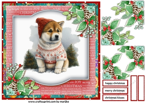 Christmas Baby Akita INU