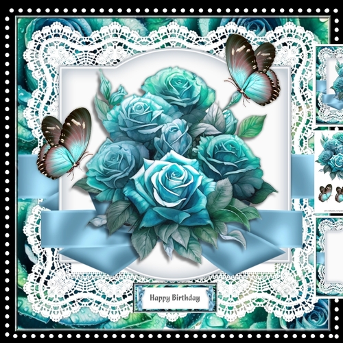 Bouquet Teal Roses Mini Kit