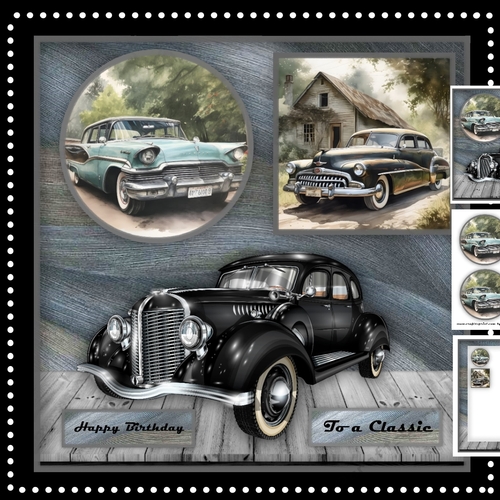Male Card Retro Cars Mini Kit