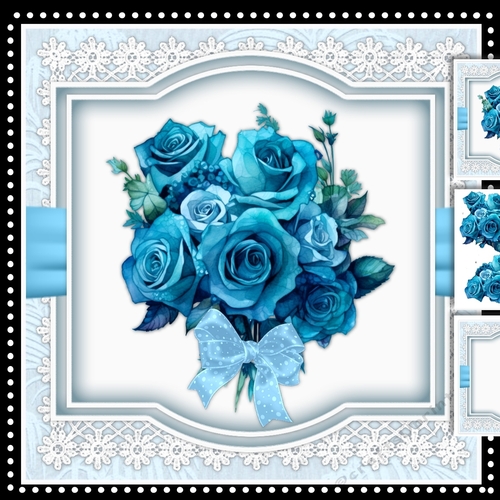 Teal Roses Bouquet Mini Kit