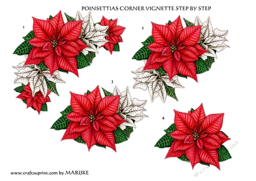 Step By Step Poinsettia Corner Vignette