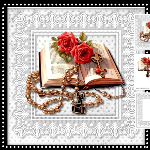 Sympathy Book Roses & Cross