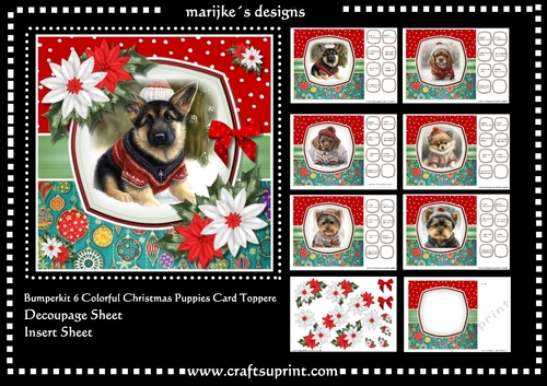 Bumperkit Colorful Christmas Puppies