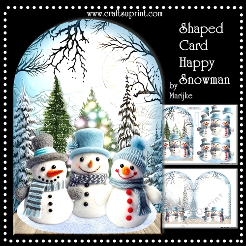 Shaped Card Happy Snowmen Mini Kit