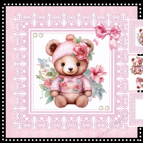 Cute Teddie in Pink Mini Kit