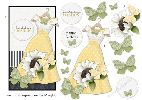Card Topper  Sunny Dress