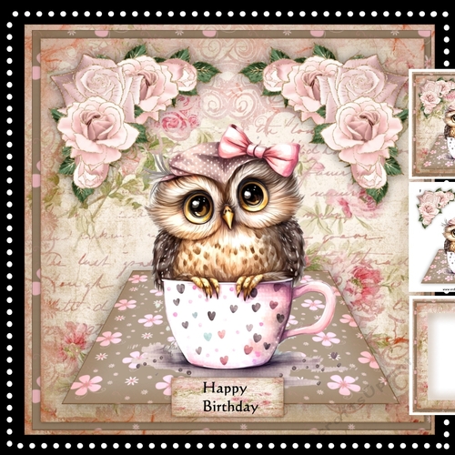 Vintage Birthday Owl Mini Kit