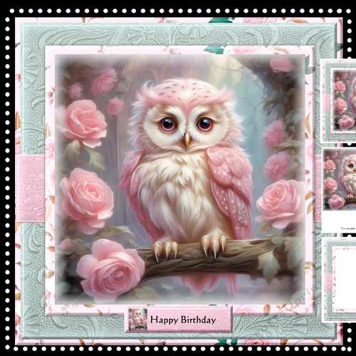 Gorgeous Owl In Pink Mini Kit