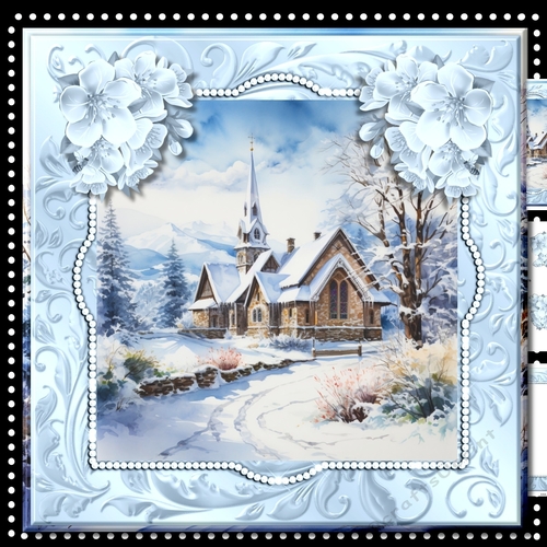 Christmas Church In The Snow Mini Kit 2