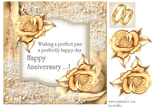 GOLDEN Anniversary Roses Quick Card  4