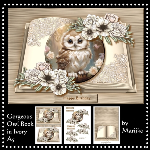 Gorgeous Owl Book In Ivory Mini Kit