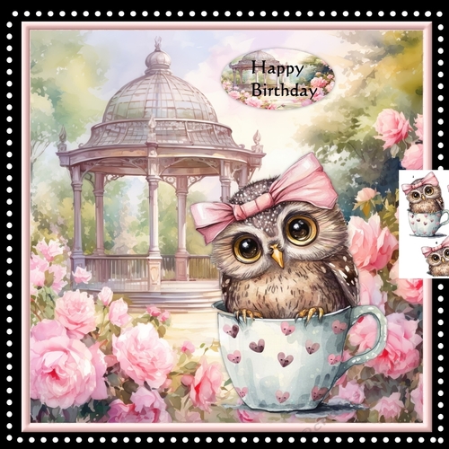 Cute OwlIn Roses Garden Mini Kit