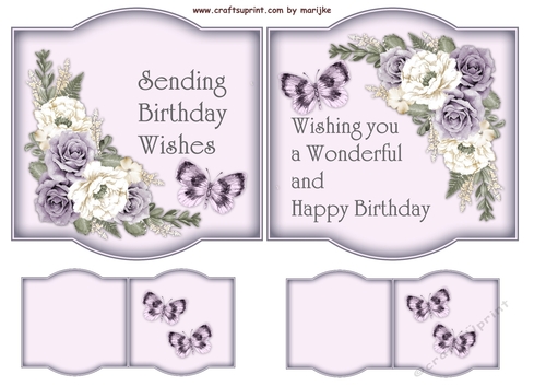 Card Toppers Birthday Roses