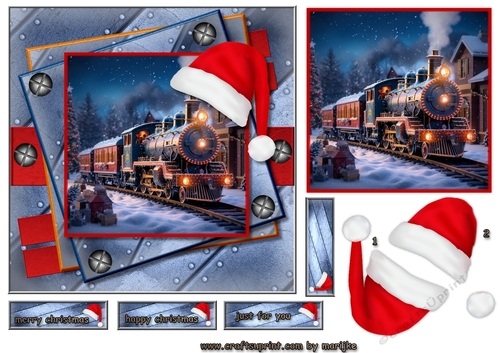Male card Christmas Train 3
