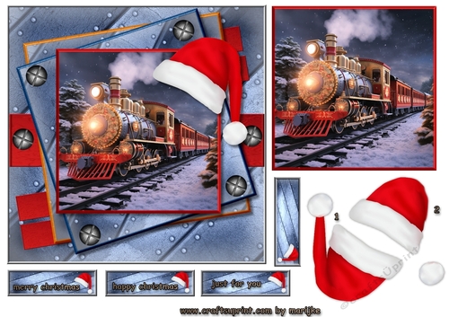 Male card Christmas Train 4