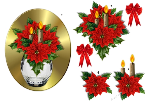 Oval Topper Poinsettias Bouquet
