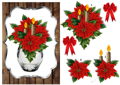 ScallopTopper Poinsettias Bouquet 2