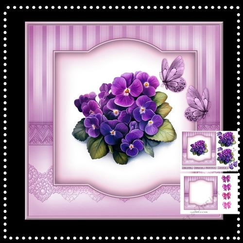 Perfect Purple Pansies Mini Kit