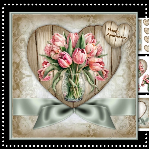 Tulips Wooden Heart Mini Kit