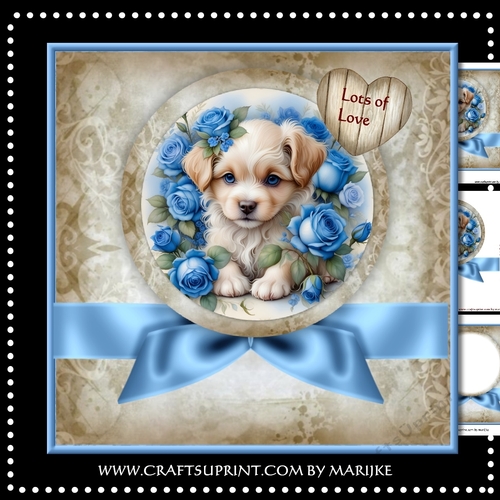 Beautiful Puppy and Roses Mini Kit