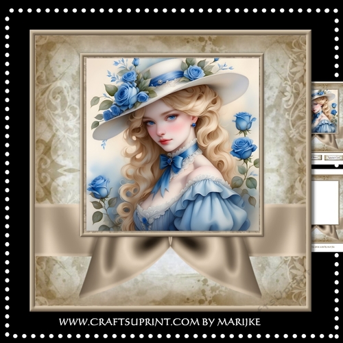 Beautiful  Vintage Girl  Fan Mini Kit