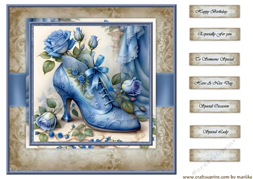 Antique Shoes & Roses Topper
