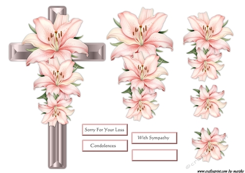 Sympathy Cross & Lilies