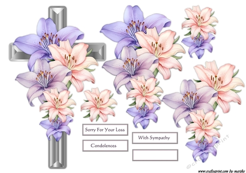Sympathy Cross & Lilies 3
