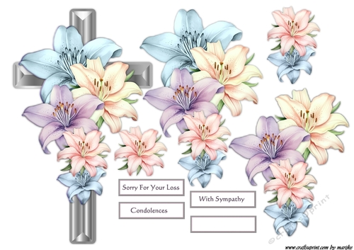 Sympathy Cross & Lilies 4