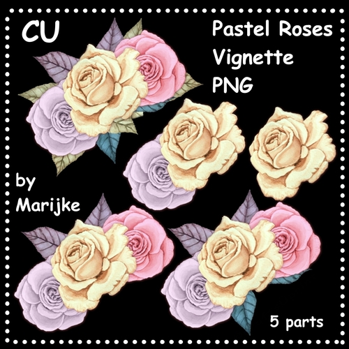 CU pastel Roses Vignette