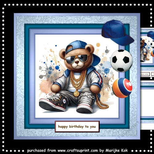 Birthday Boy Hip Hop Bear Mini Kit