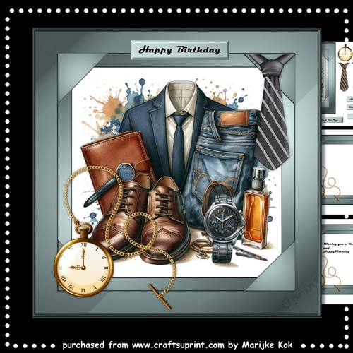 Male Card  7x7  Classic   Mini Kit