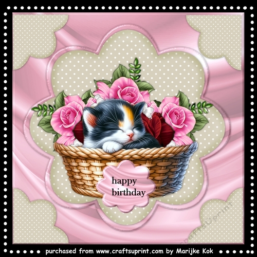Kitten In Roses Basket Mini Kit