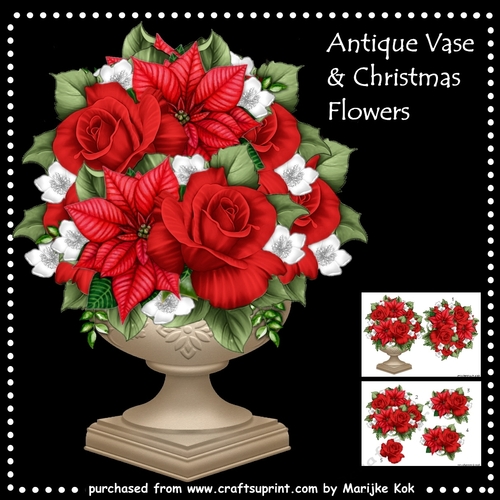 Antique Vase & Christmas Flowers Mini Kit