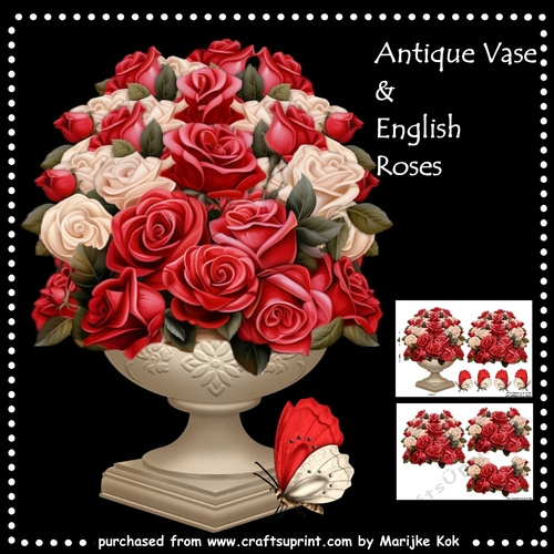 Antique Vase & English Roses Mini Kit