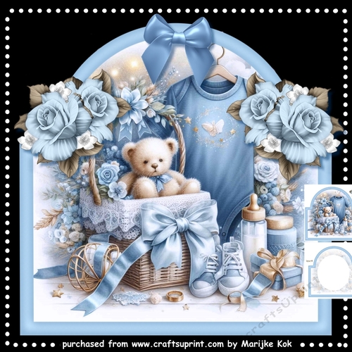 Shaped card new baby Boy Mini Kit