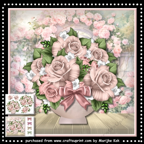 Pink Vintage Roses Bouquet Mini Kit