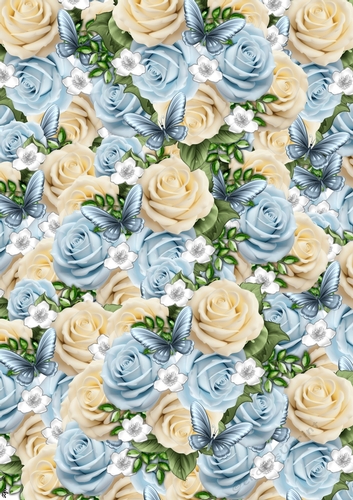 Roses & Butterflies A4  Nr.2