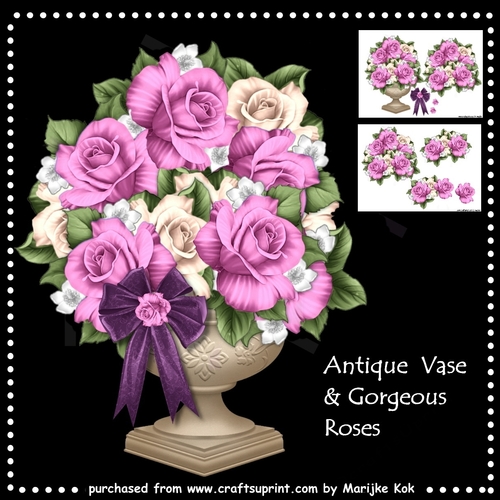 Antique vase & Gorgeous Roses Mini Kit