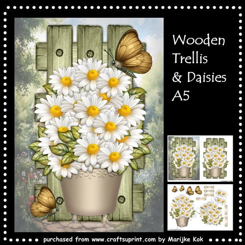 Wooden Trellis & Daisies Mini Kit