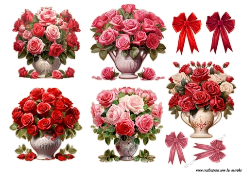 Cut Outs  Roses Bouquets